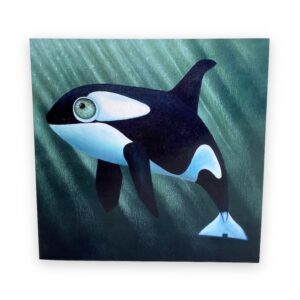 Orca with big blue eye painting