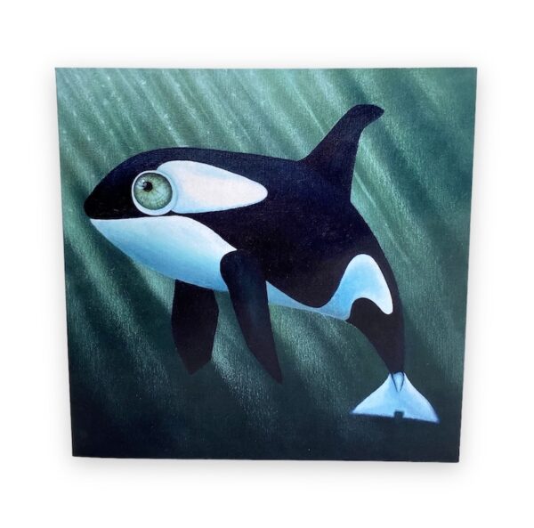 Orca with big blue eye painting