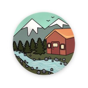 cabin in the mountains sticker