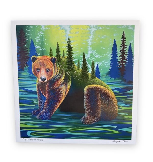 colourful bear with forest