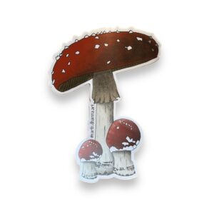 3 red mushrooms