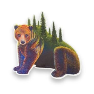 Bear with trees on its back sticker