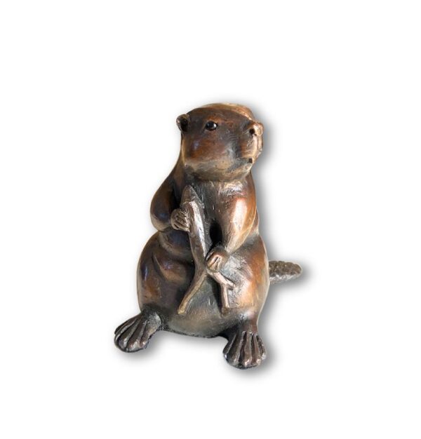 Wee Woodsman (Beaver) Bronze Sculpture by Nathan Scott