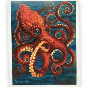Red Octopus print