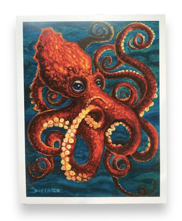 Red Octopus print