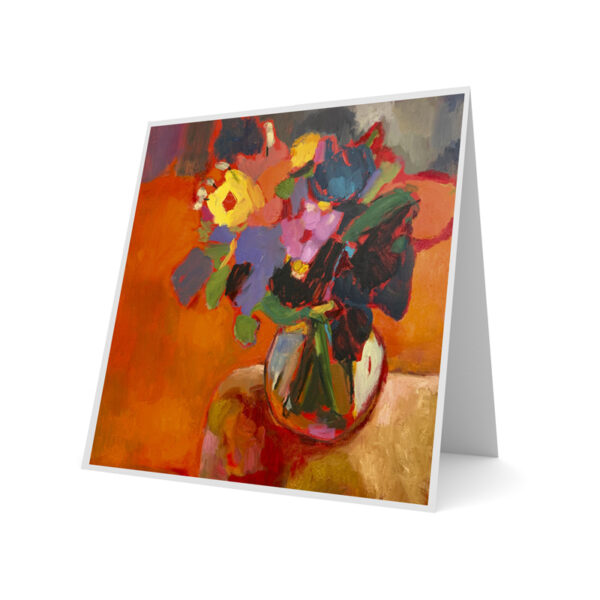 Orange Flowers Art Card by Tyrrell Clarke