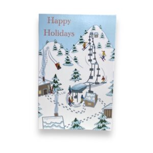 Ski hill holiday card