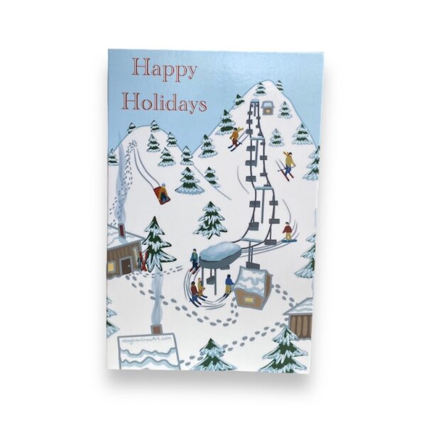 Ski hill holiday card