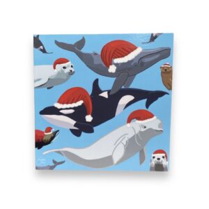 Ocean animals in Santa hats