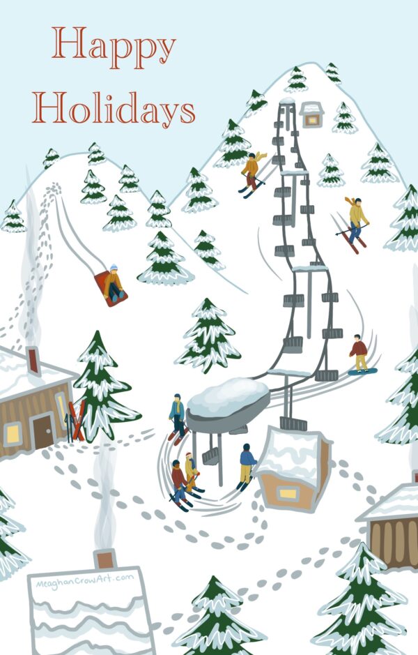 Ski Hill Happy Holidays Card - Image 4