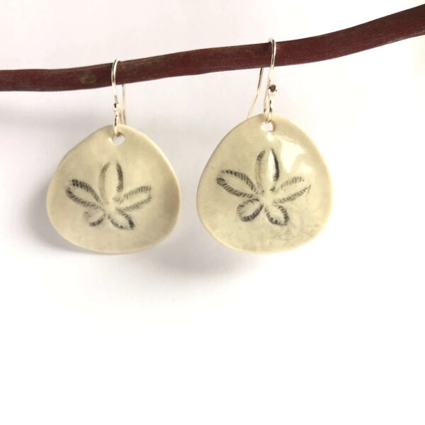 Sand Dollar Ceramic Earrings by Sacred Coast Ceramics