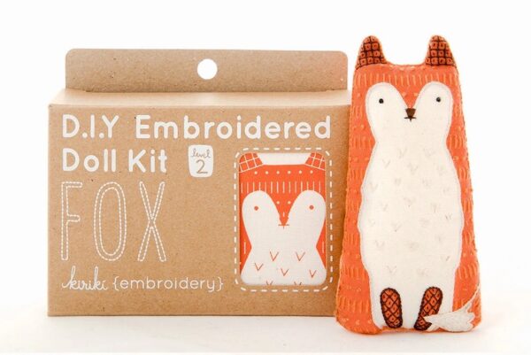 Fox DIY Embroidered Doll Kit by Kiriki Press